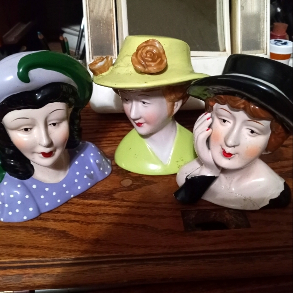 Ladies luncheon  busts of three different women